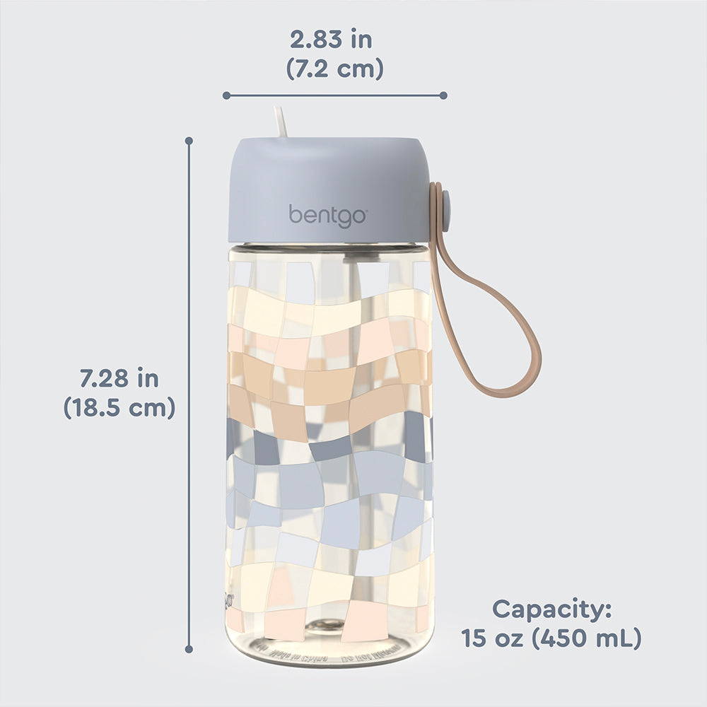 Bentgo Kids Whimsy & Wonder Prints Water Bottle - Checker Gradient - Image 7