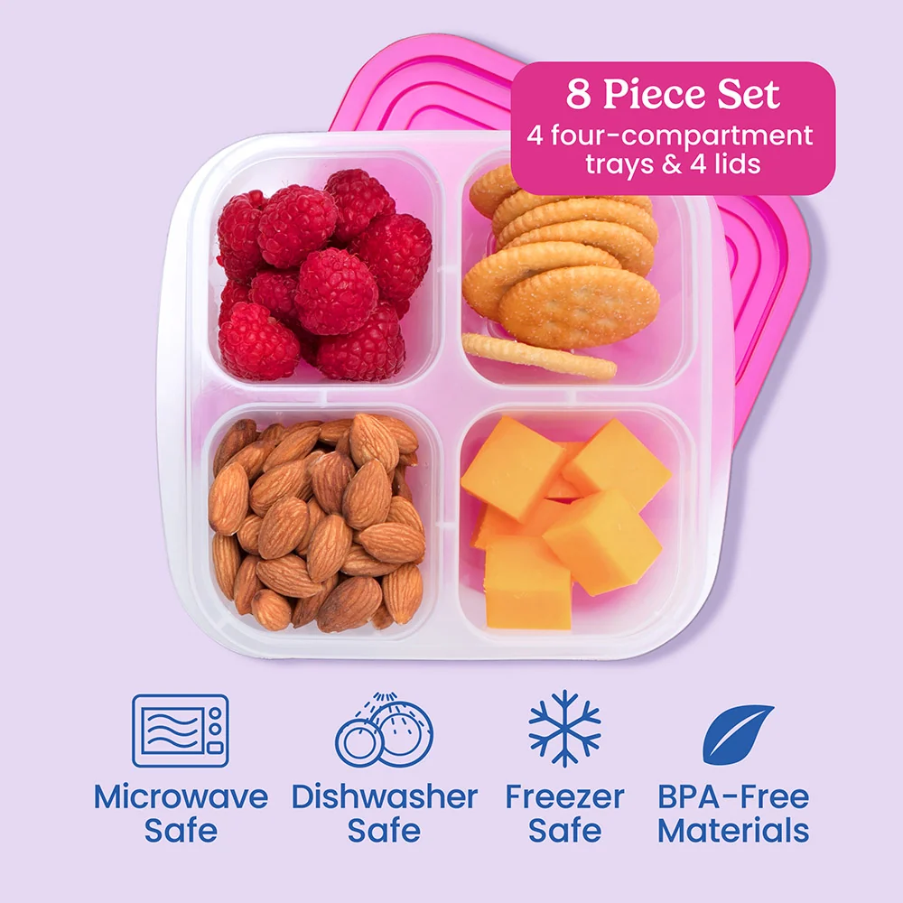 Bentgo Easyboxes 4-Compartment Snack Containers 8-Piece Set - Pastels - Image 12