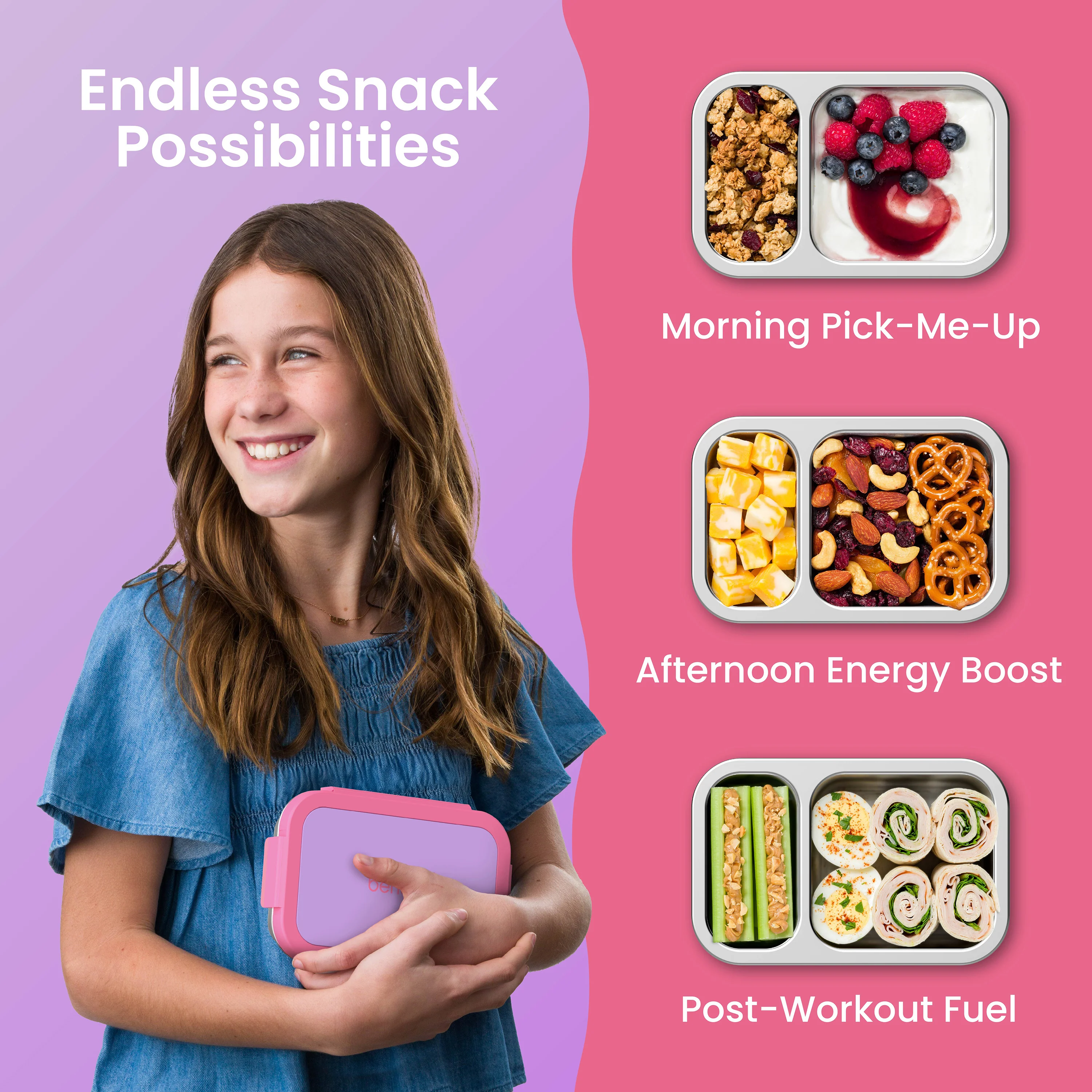 Bentgo Stainless Steel Snack Box - Strawberry - Image 4