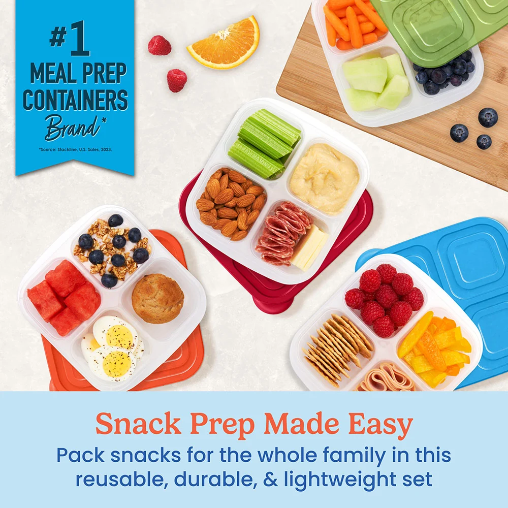 Bentgo Easyboxes 4-Compartment Snack Containers 8-Piece Set - Pastels - Image 2