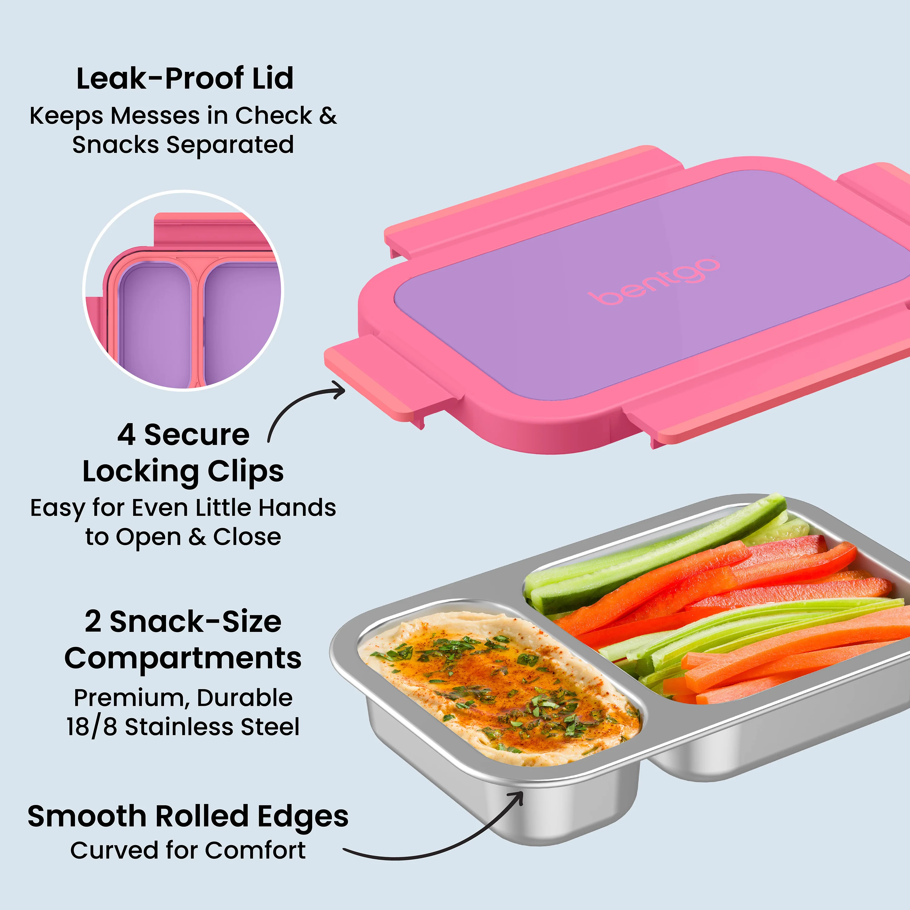 Bentgo Stainless Steel Snack Box - Strawberry - Image 5