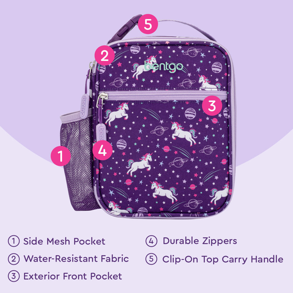 Bentgo Kids Snap & Go Lunch Box, Insulated Lunch Tote, & Ice Packs - Unicorn - Image 15