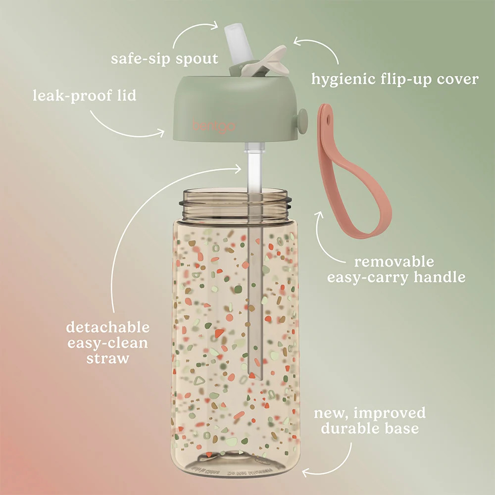 Bentgo Kids Whimsy & Wonder Prints Water Bottle - Checker Gradient - Image 19