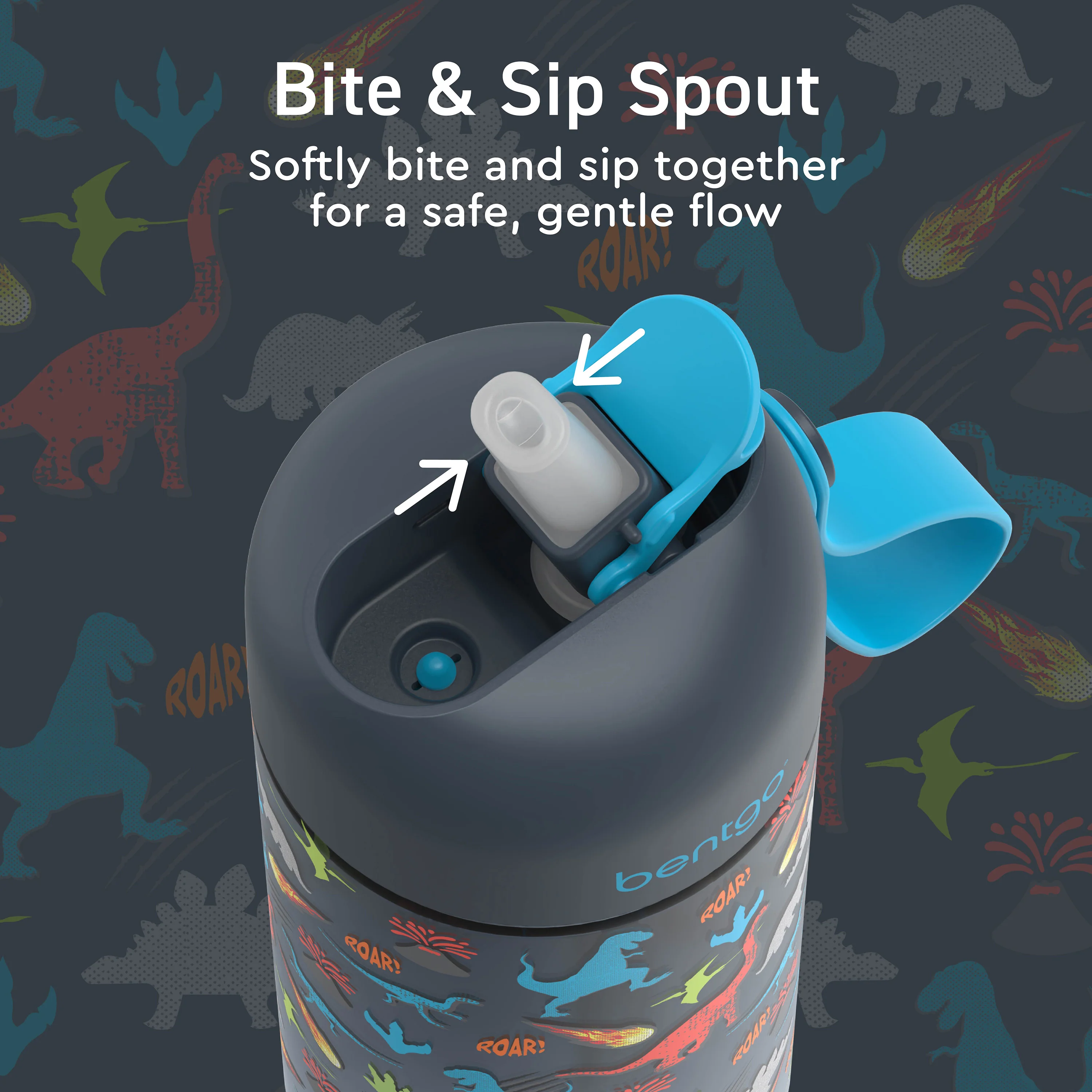 Bentgo Kids Prints Water Bottle (2-Pack) - Rocket/Shark - Image 4
