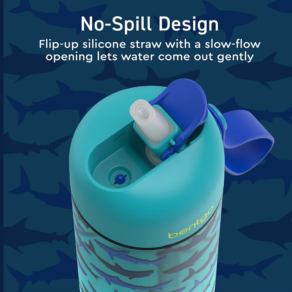 Bentgo Kids Prints Water Bottle (2-Pack) - Rocket/Shark - Image 25