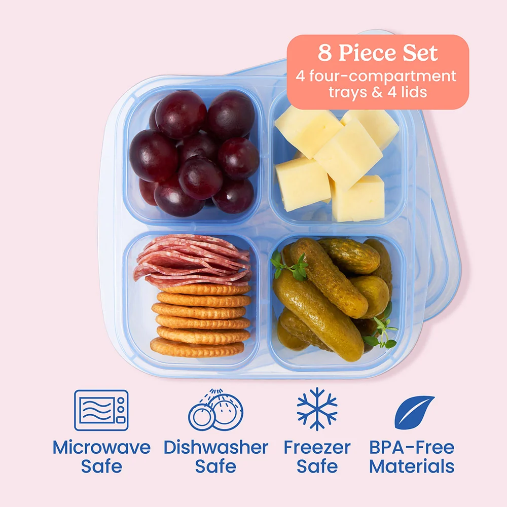 Bentgo Easyboxes 4-Compartment Snack Containers 8-Piece Set - Pastels - Image 30