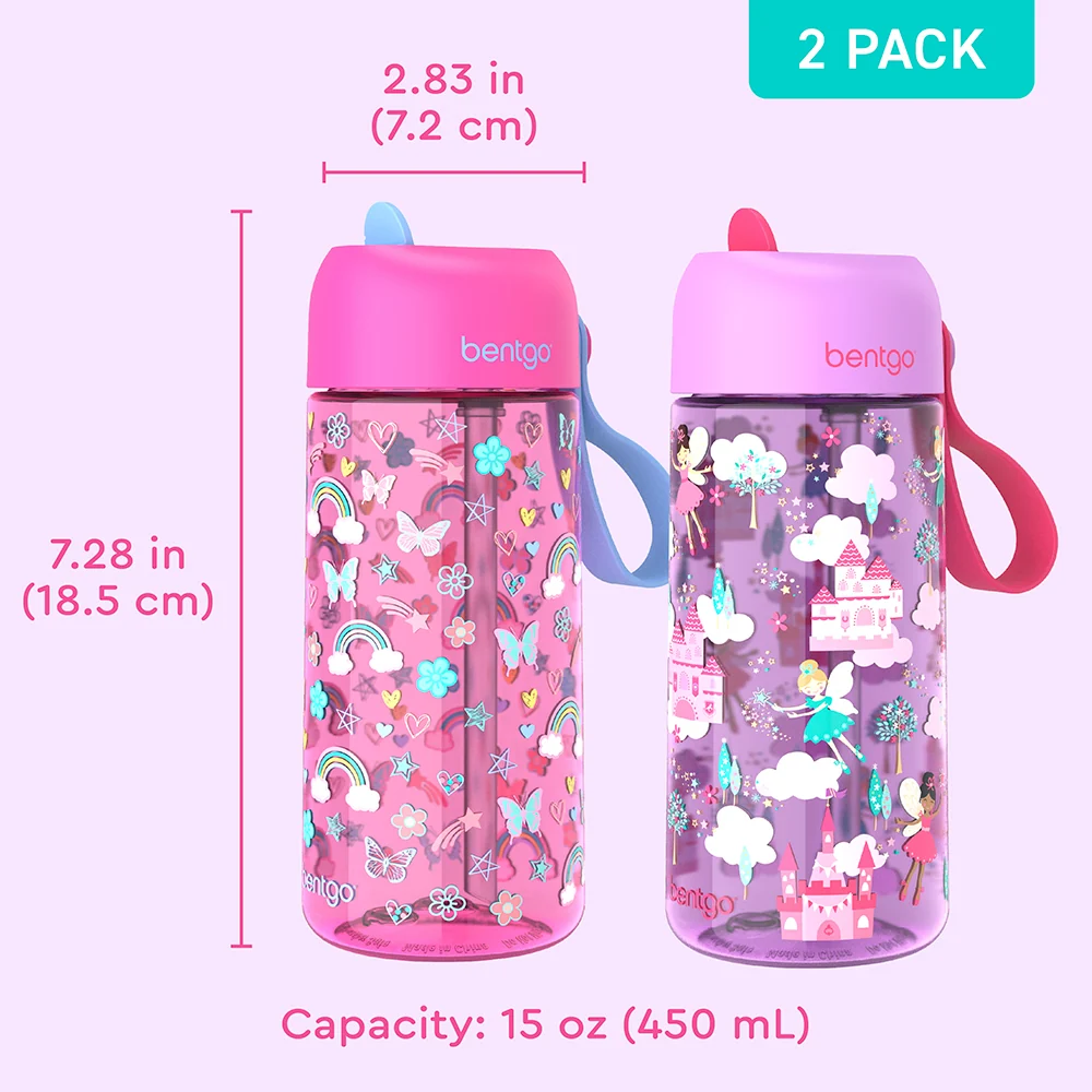 Bentgo Kids Prints Water Bottle (2-Pack) - Rocket/Shark - Image 21