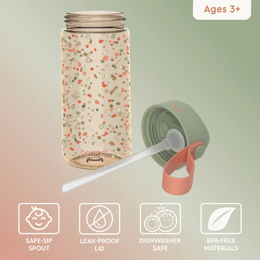 Bentgo Kids Whimsy & Wonder Prints Water Bottle - Checker Gradient - Image 21