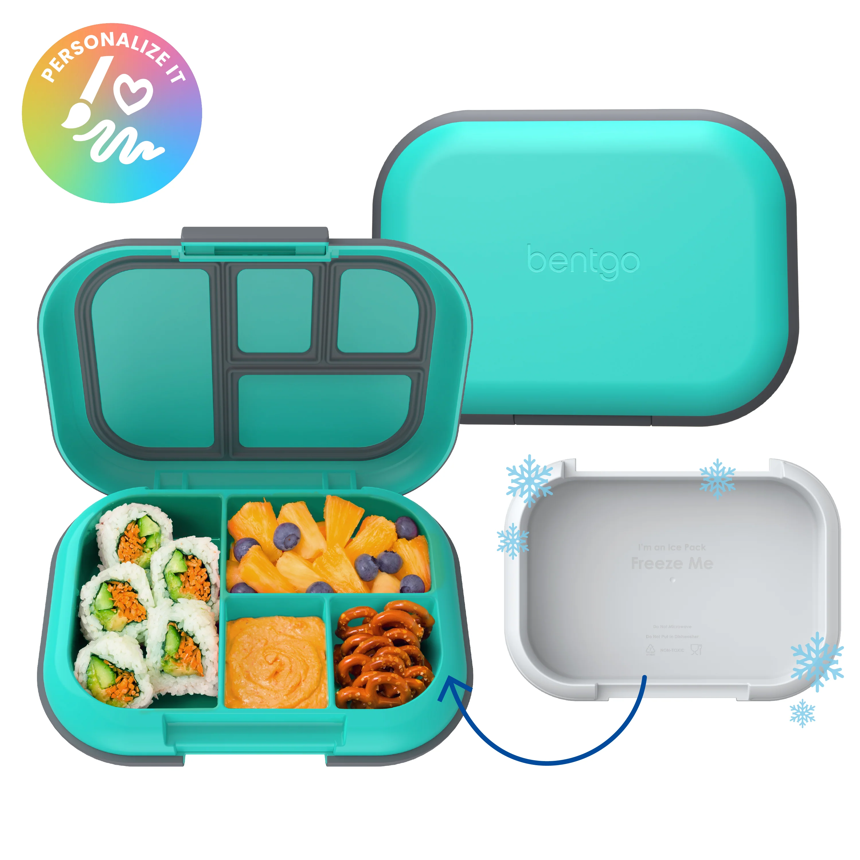 Bentgo Chill Kids Lunch Box - Personalized - Green/Navy