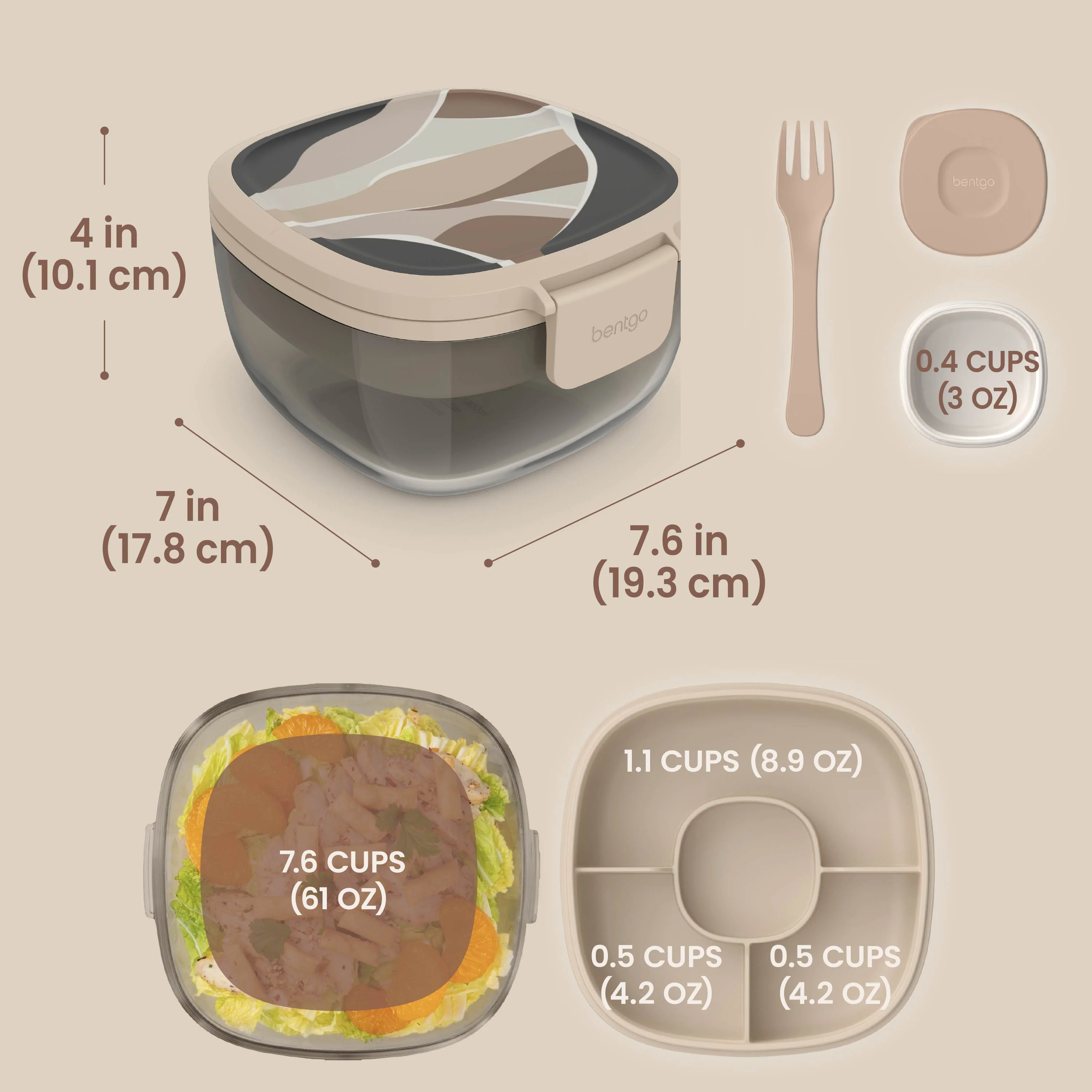 Bentgo Glass Prints All-in-One Salad Container - Image 6