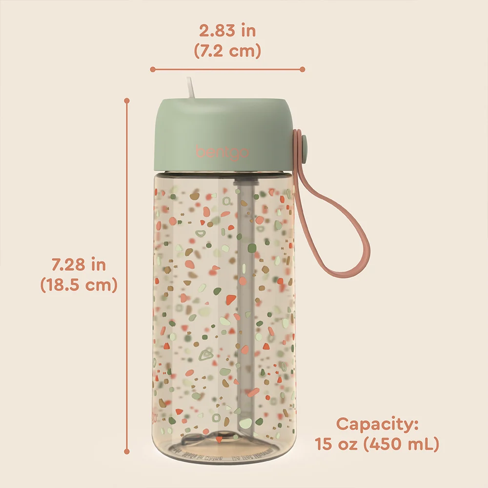 Bentgo Kids Whimsy & Wonder Prints Water Bottle - Checker Gradient - Image 23