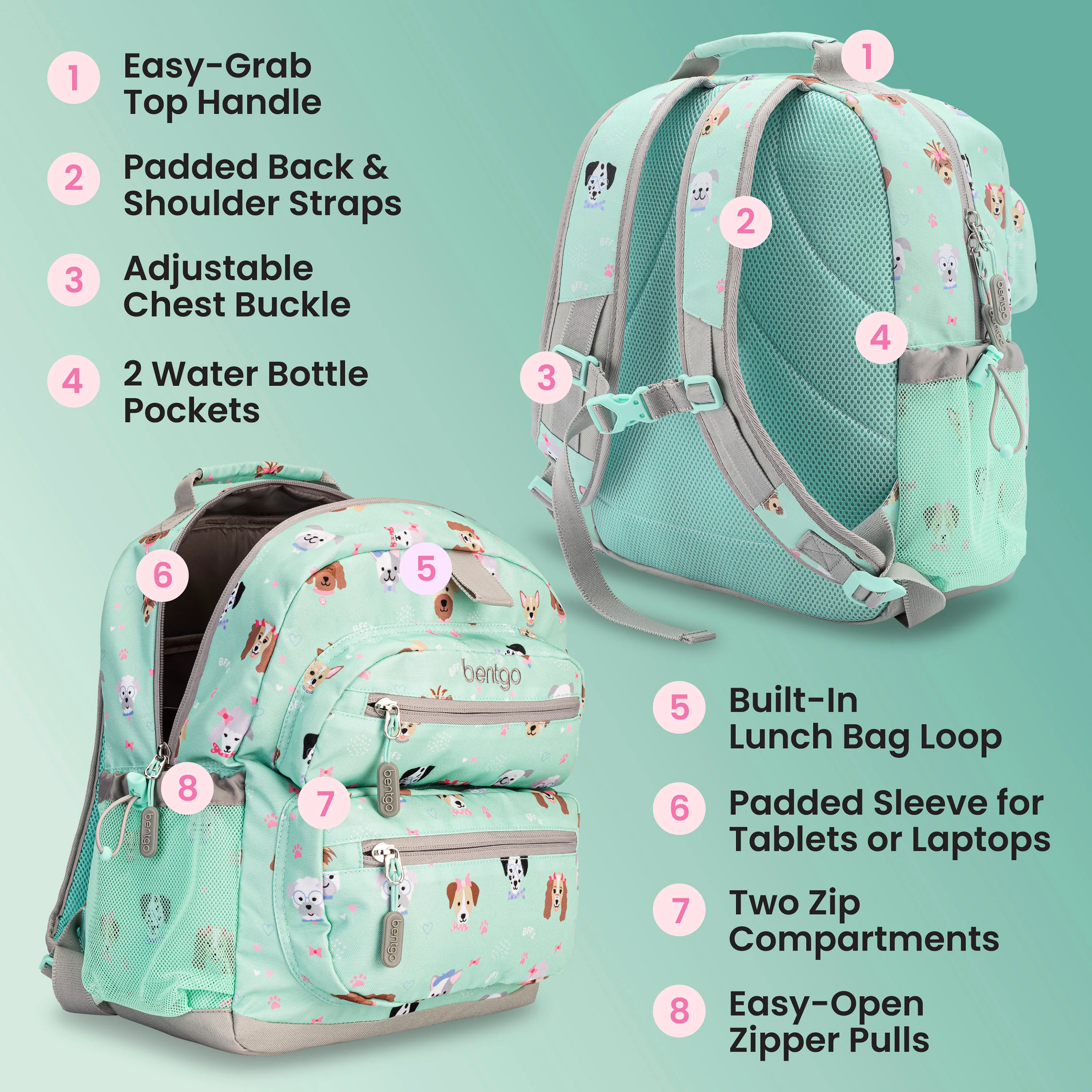 Bentgo Kids Prints Backpack - Bug Buddies - Image 40