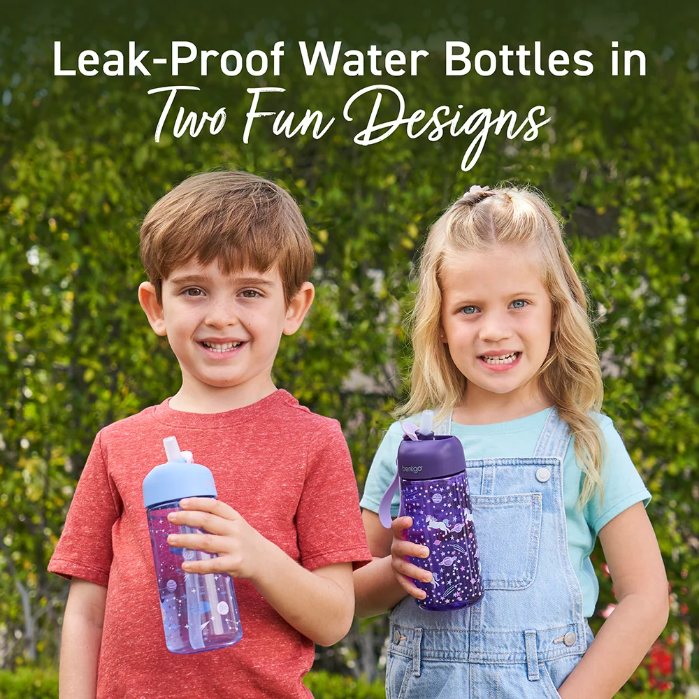 Bentgo Kids Prints Water Bottle (2-Pack) - Rocket/Shark - Image 9