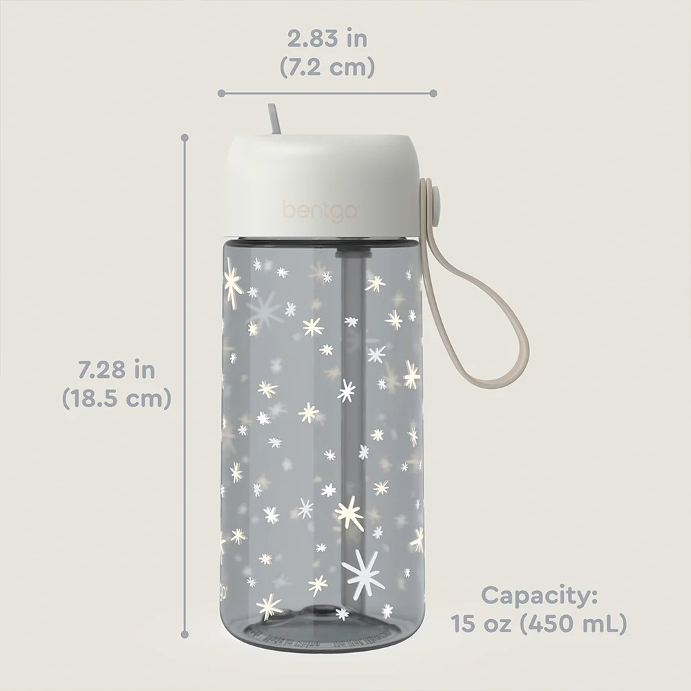 Bentgo Kids Whimsy & Wonder Prints Water Bottle - Checker Gradient - Image 31