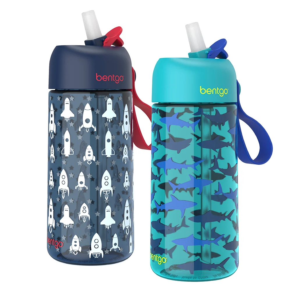 Bentgo Kids Prints Water Bottle (2-Pack) - Rocket/Shark - Image 22