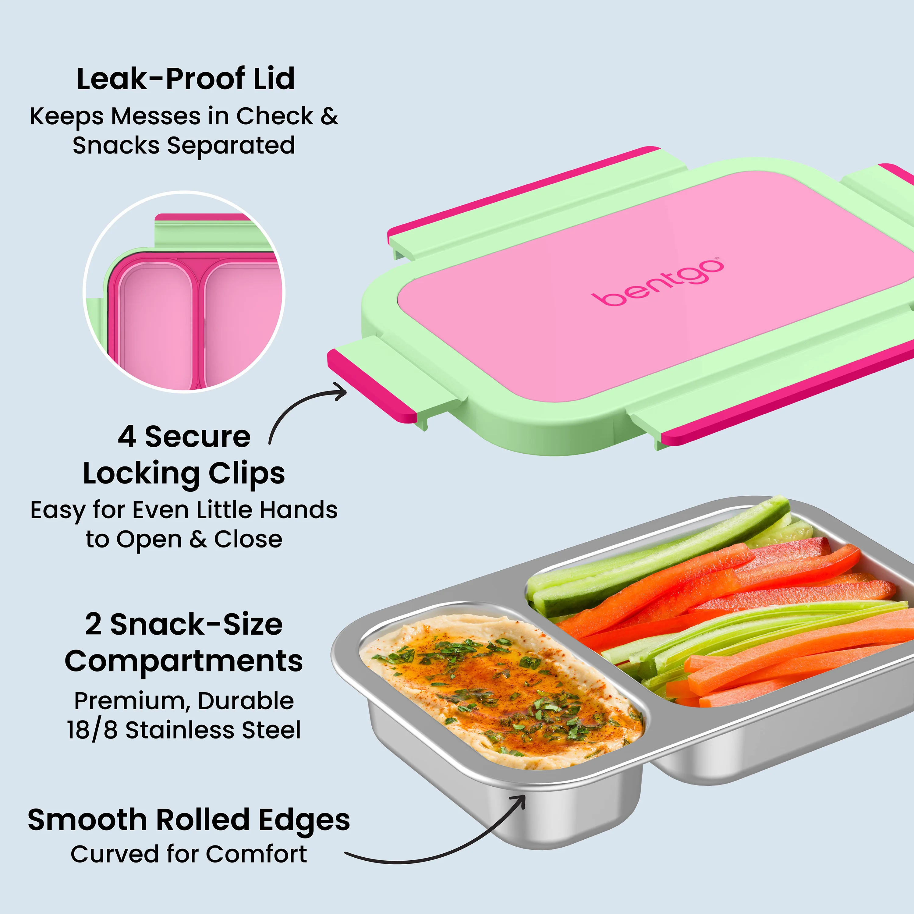 Bentgo Stainless Steel Snack Box - Strawberry - Image 13