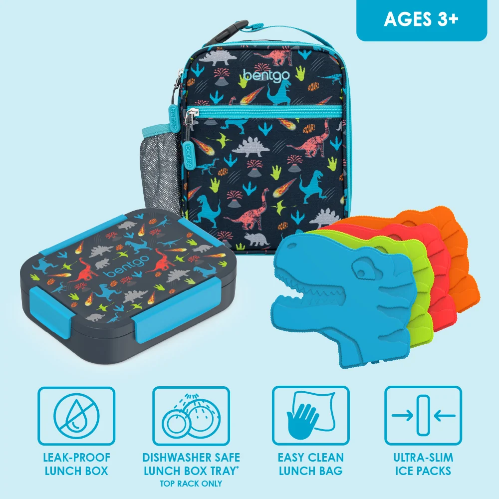 Bentgo Kids Snap & Go Lunch Box, Insulated Lunch Tote, & Ice Packs - Unicorn - Image 3