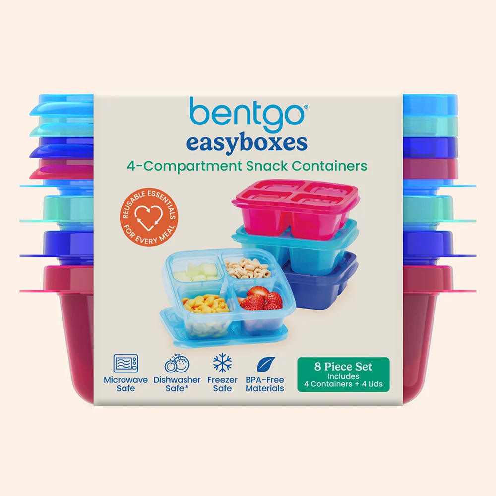 Bentgo Easyboxes 4-Compartment Snack Containers 8-Piece Set - Pastels - Image 27
