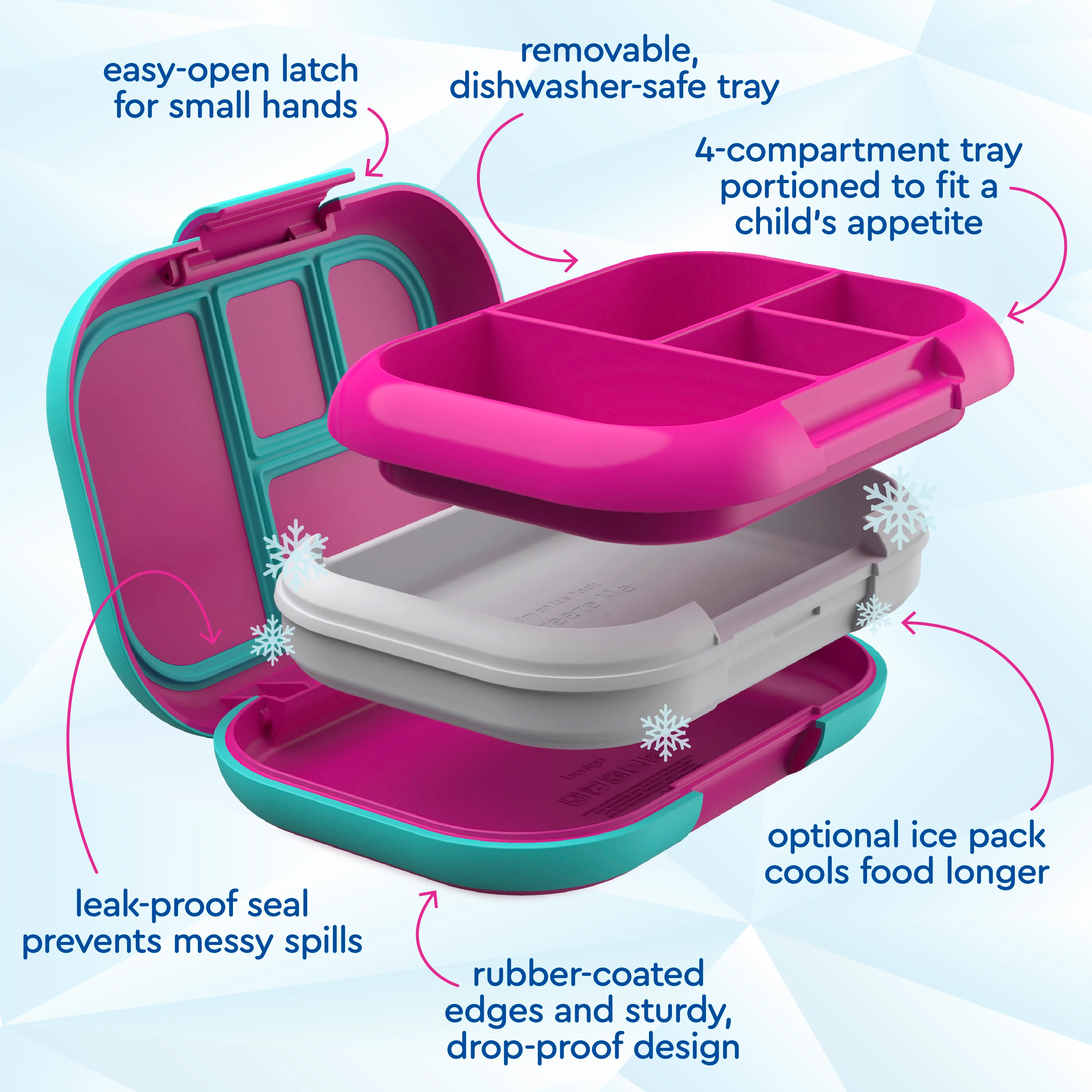 Bentgo Chill Kids Lunch Box (2-Pack) - Red/Royal - Image 15