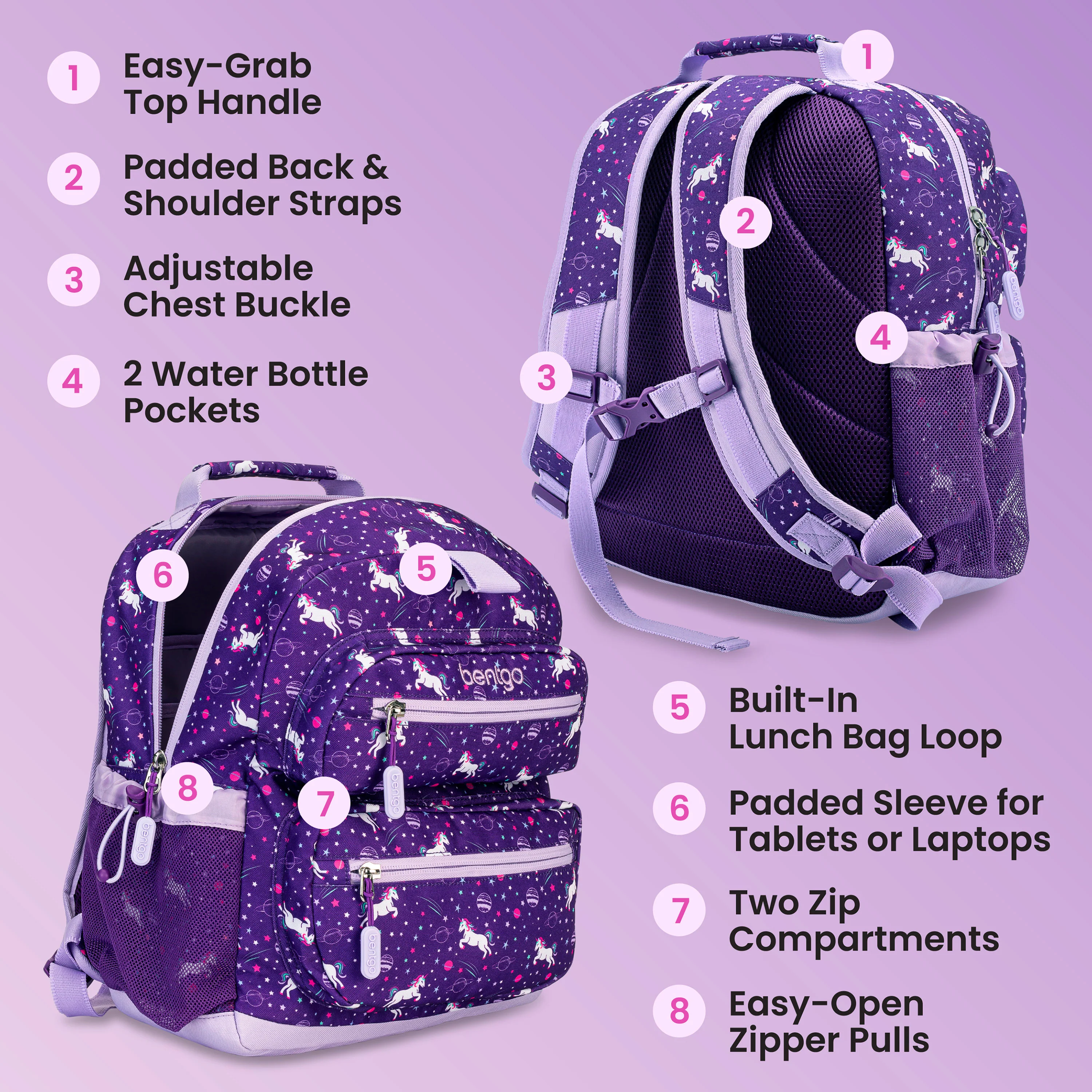 Bentgo Kids Prints Backpack - Bug Buddies - Image 12
