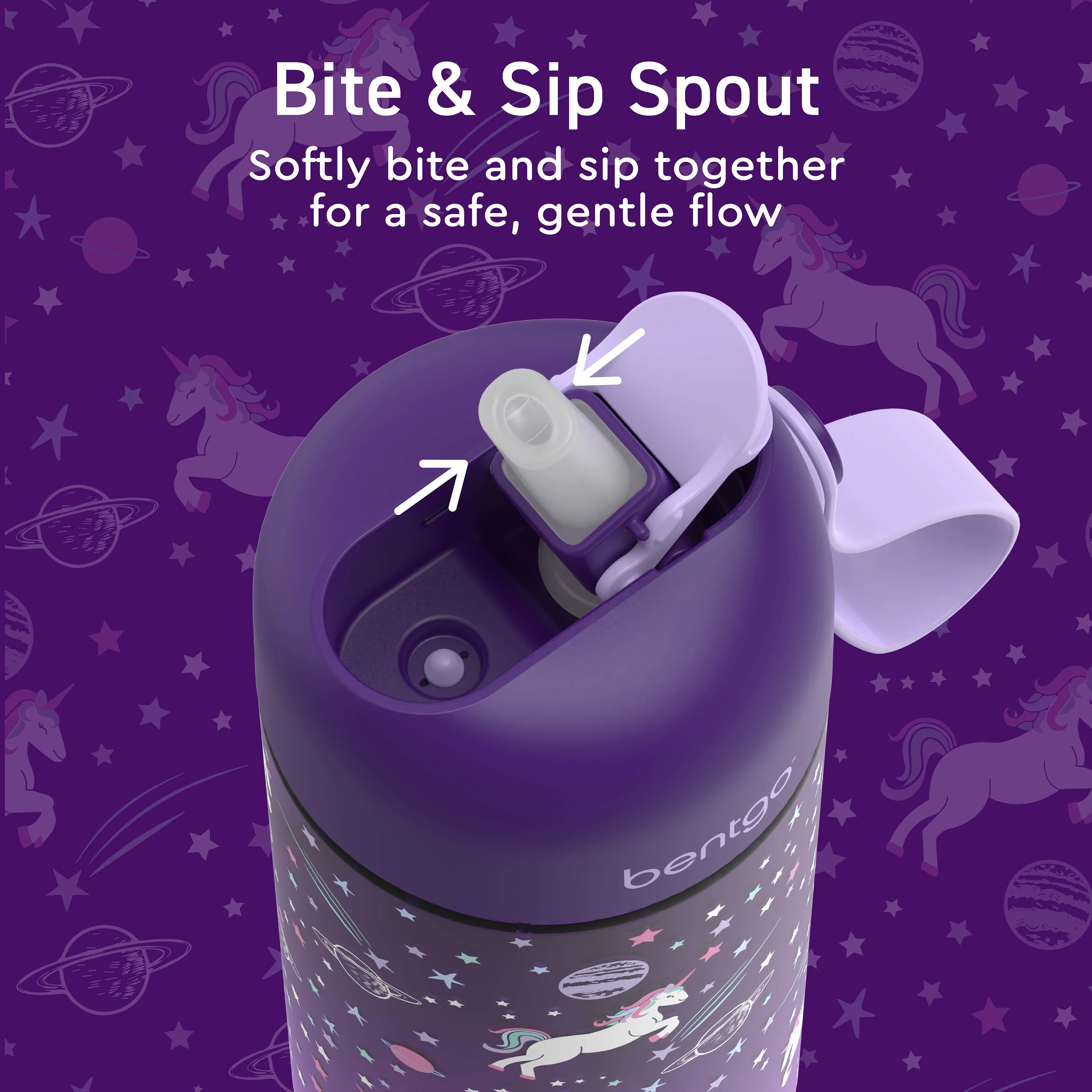 Bentgo Kids Prints Water Bottle (2-Pack) - Rocket/Shark - Image 11