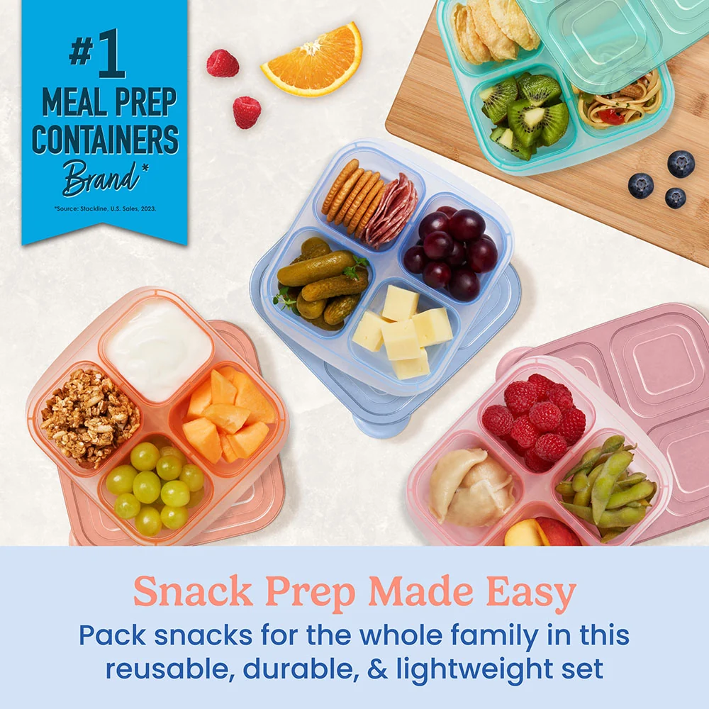 Bentgo Easyboxes 4-Compartment Snack Containers 8-Piece Set - Pastels - Image 29