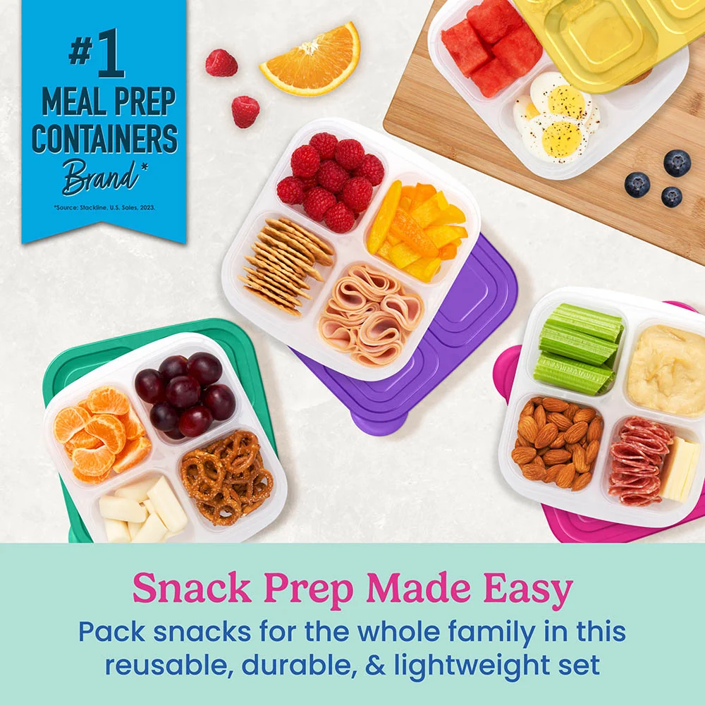 Bentgo Easyboxes 4-Compartment Snack Containers 8-Piece Set - Pastels - Image 11