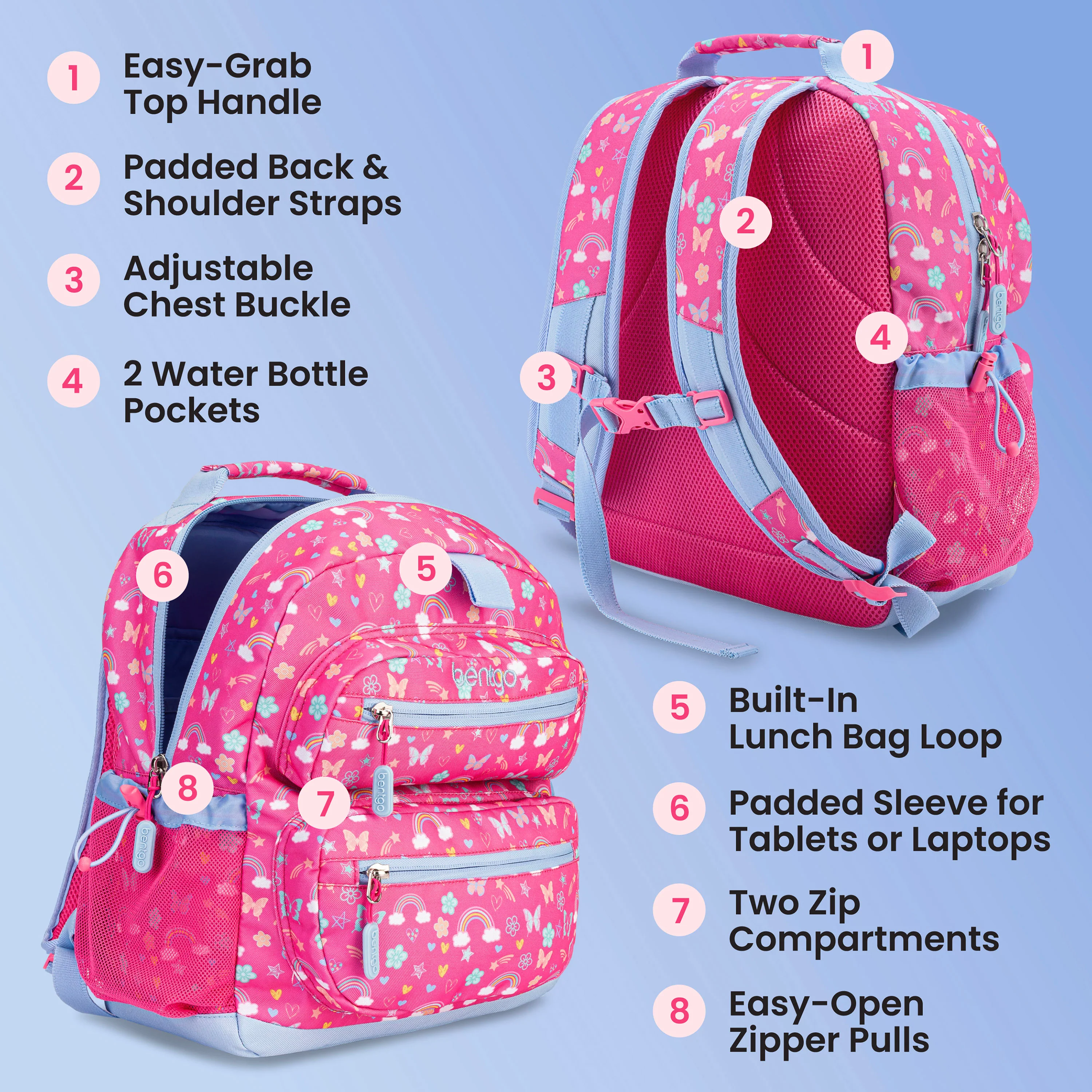 Bentgo Kids Prints Backpack - Bug Buddies - Image 5