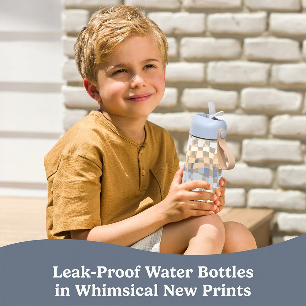 Bentgo Kids Whimsy & Wonder Prints Water Bottle - Checker Gradient - Image 2