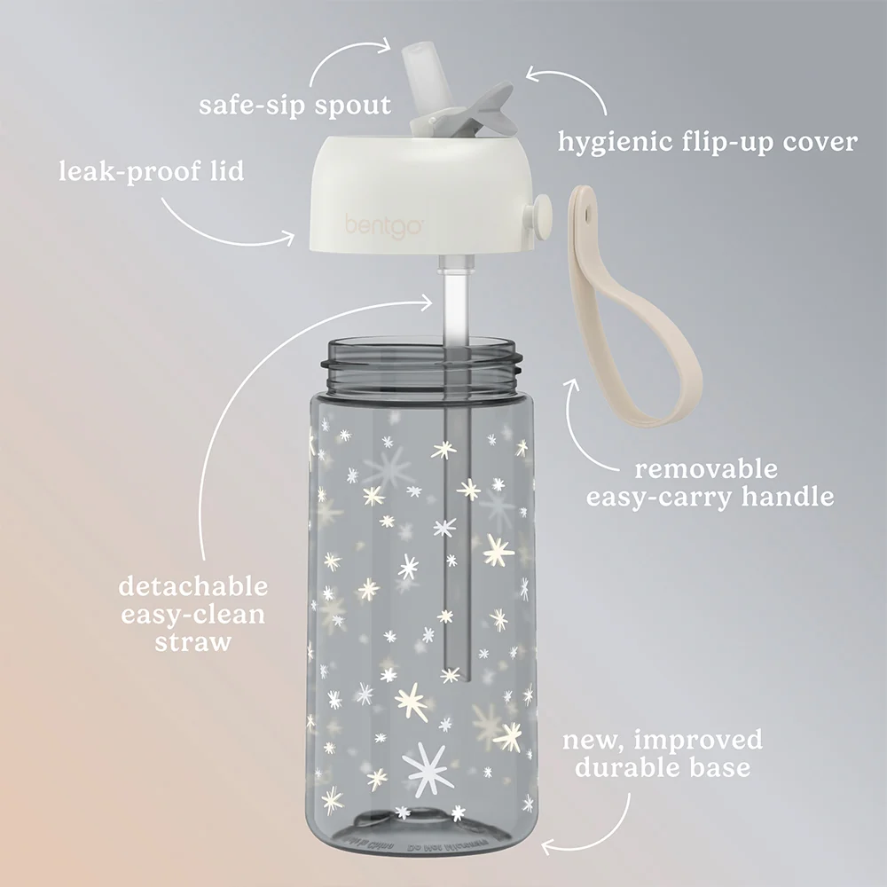 Bentgo Kids Whimsy & Wonder Prints Water Bottle - Checker Gradient - Image 27