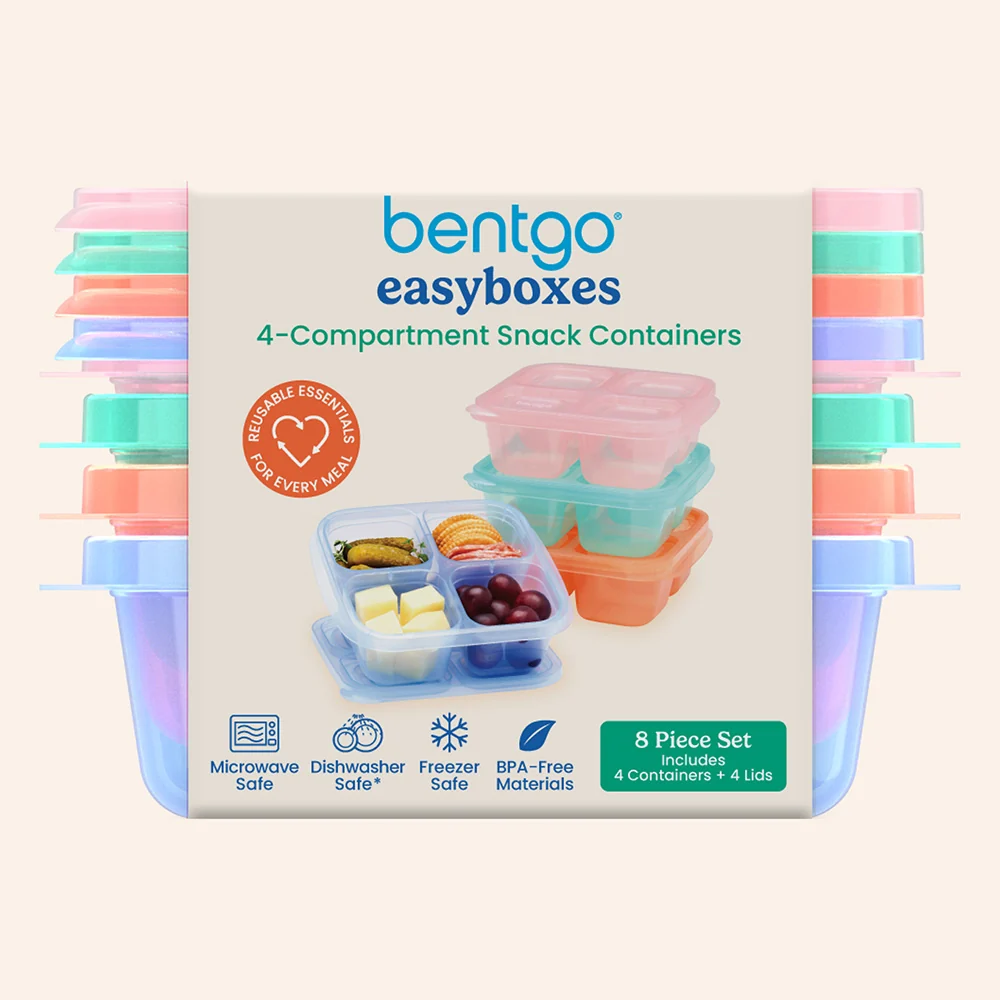 Bentgo Easyboxes 4-Compartment Snack Containers 8-Piece Set - Pastels - Image 36