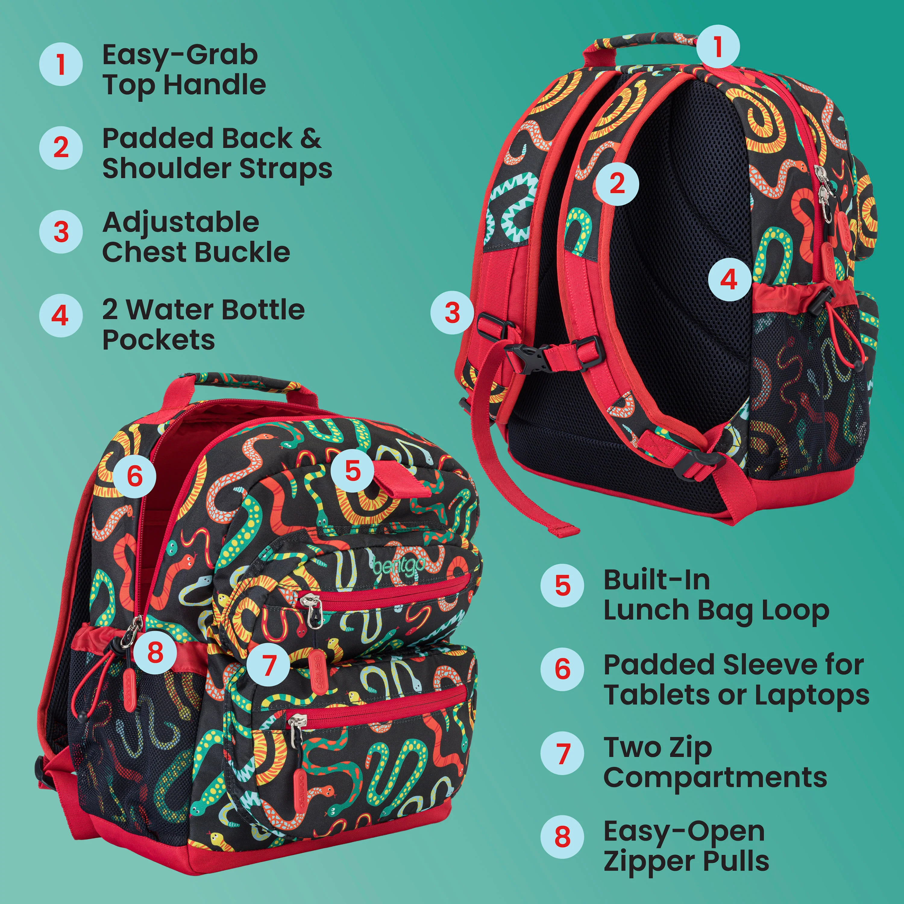 Bentgo Kids Prints Backpack - Bug Buddies - Image 60