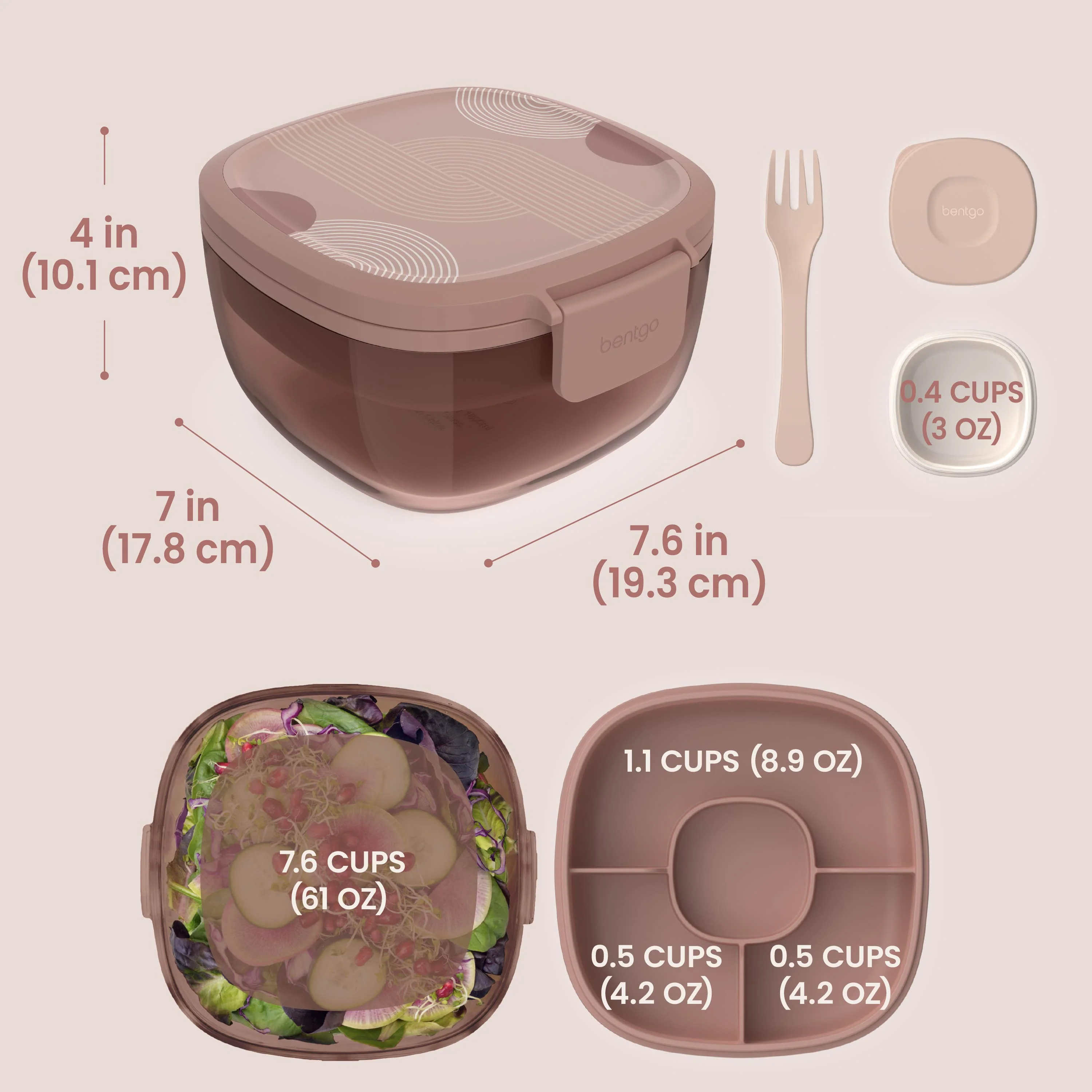 Bentgo Glass Prints All-in-One Salad Container - Image 41