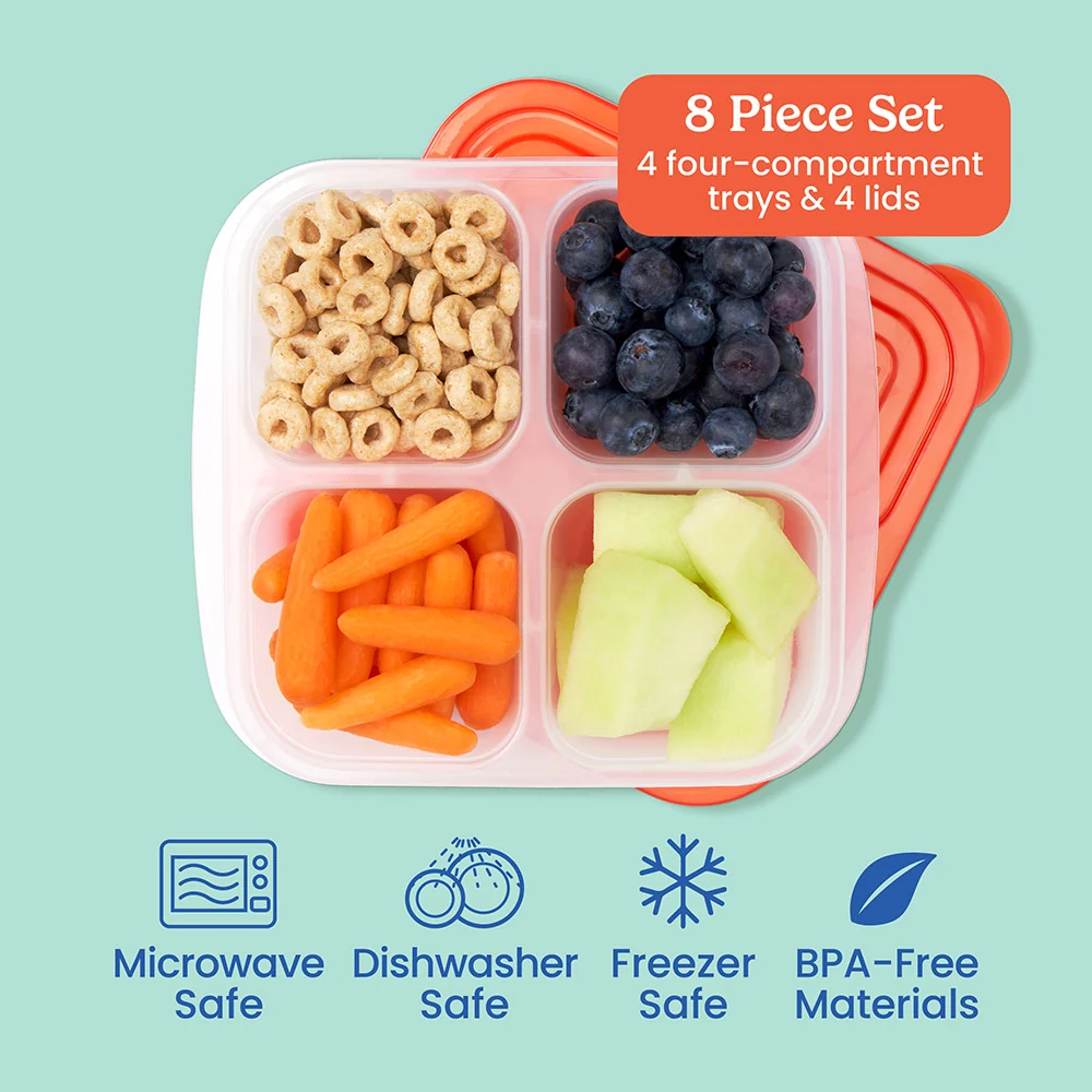 Bentgo Easyboxes 4-Compartment Snack Containers 8-Piece Set - Pastels - Image 3