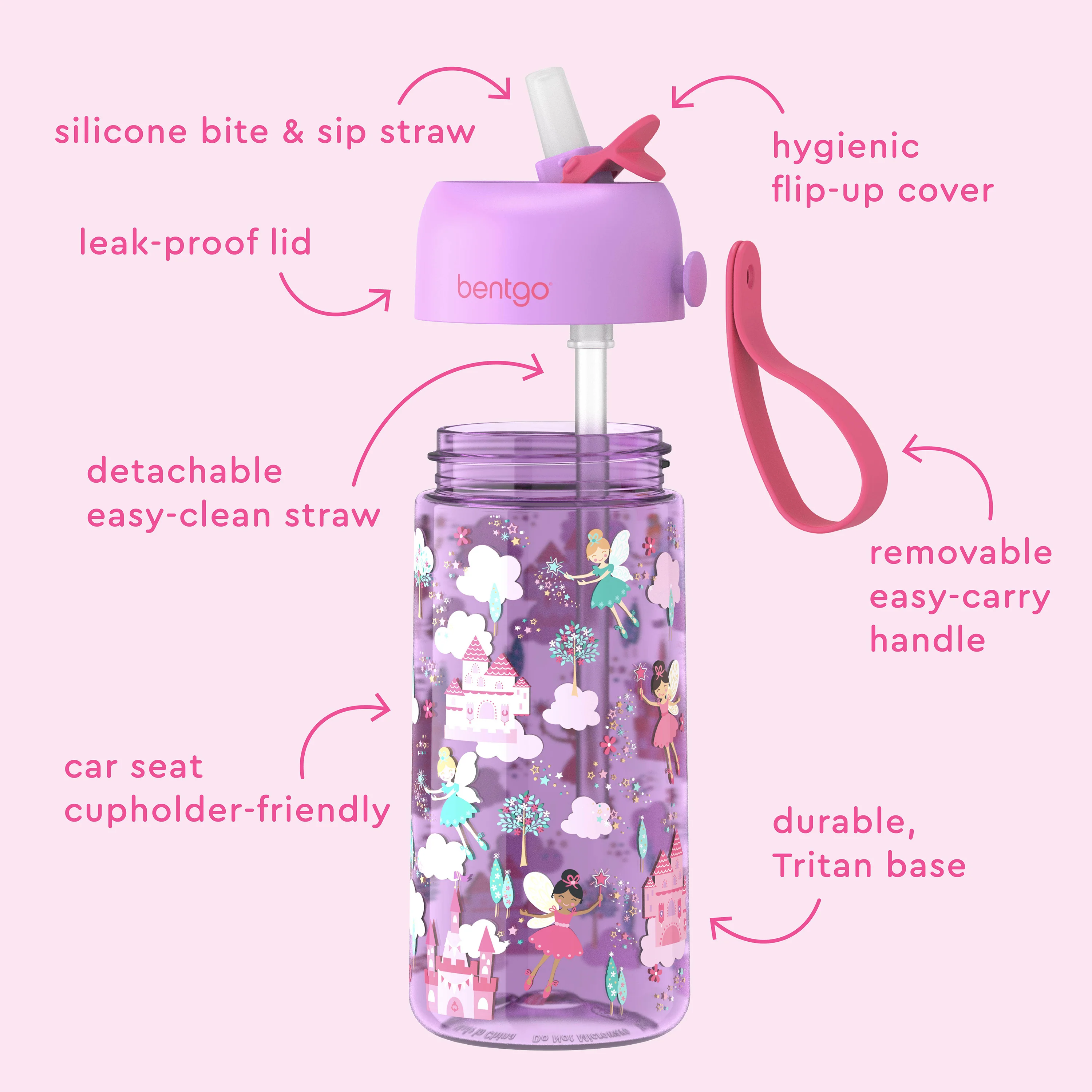Bentgo Kids Prints Water Bottle (2-Pack) - Rocket/Shark - Image 20