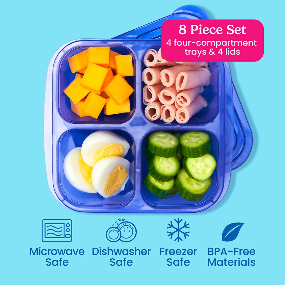 Bentgo Easyboxes 4-Compartment Snack Containers 8-Piece Set - Pastels - Image 21