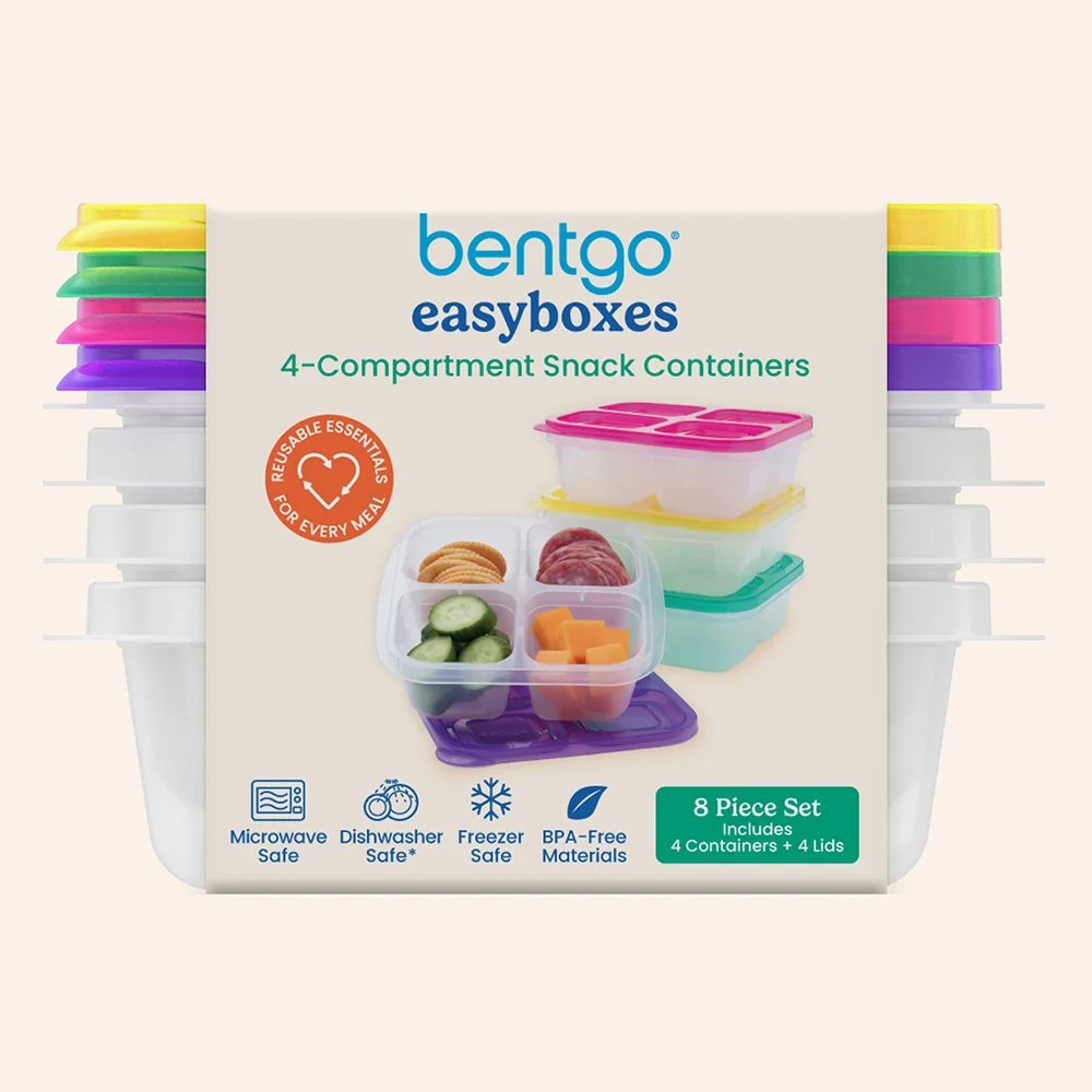 Bentgo Easyboxes 4-Compartment Snack Containers 8-Piece Set - Pastels - Image 18
