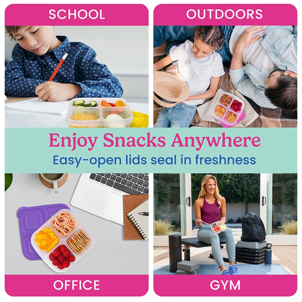 Bentgo Easyboxes 4-Compartment Snack Containers 8-Piece Set - Pastels - Image 15
