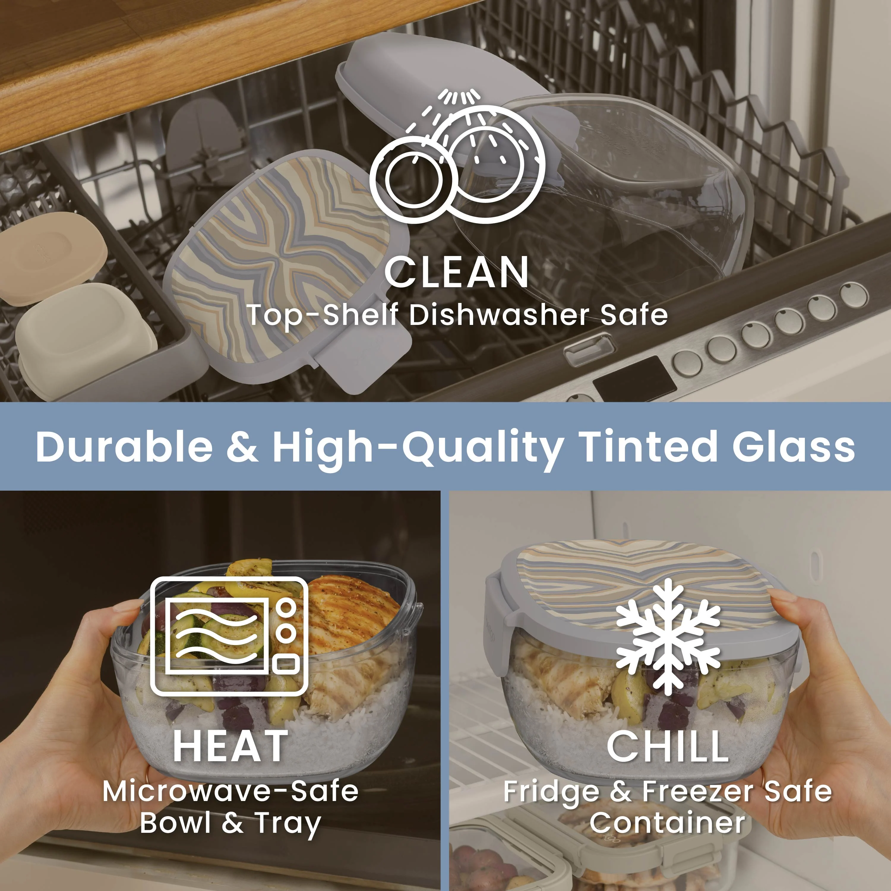 Bentgo Glass Prints All-in-One Salad Container - Image 11