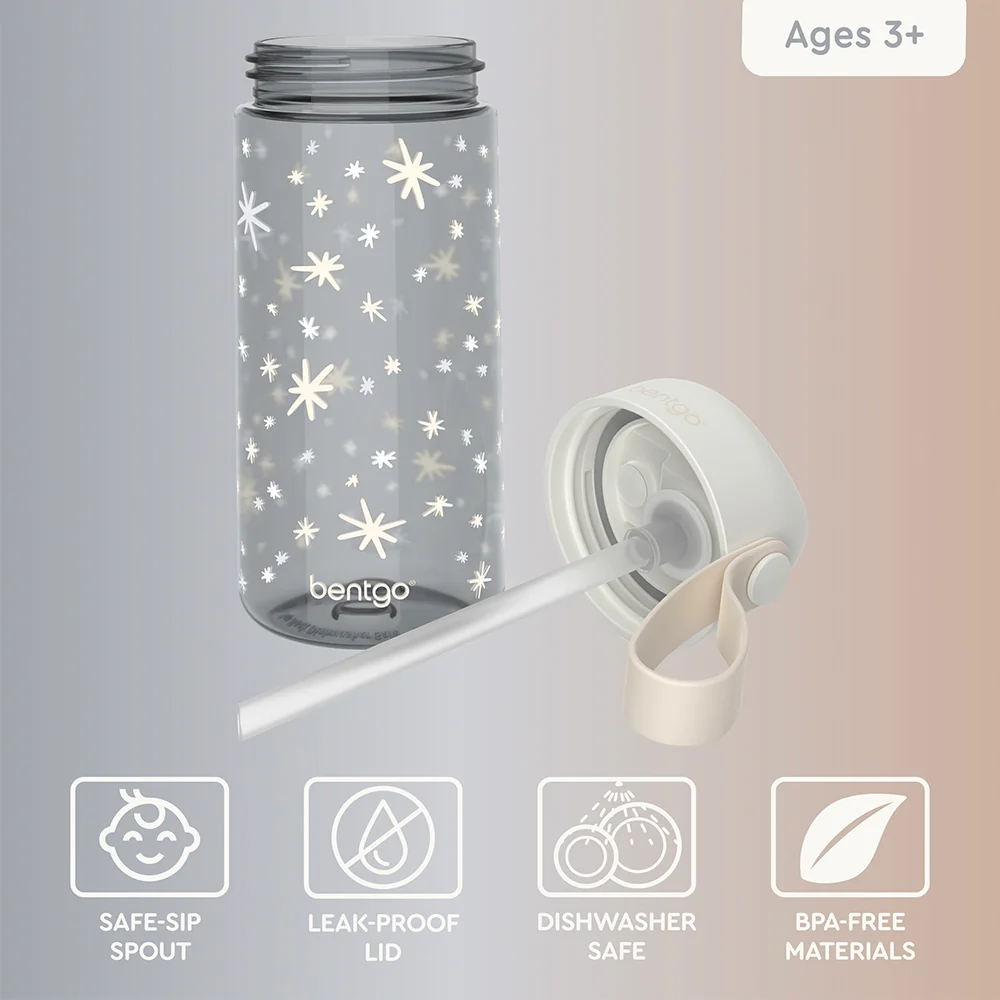 Bentgo Kids Whimsy & Wonder Prints Water Bottle - Checker Gradient - Image 29