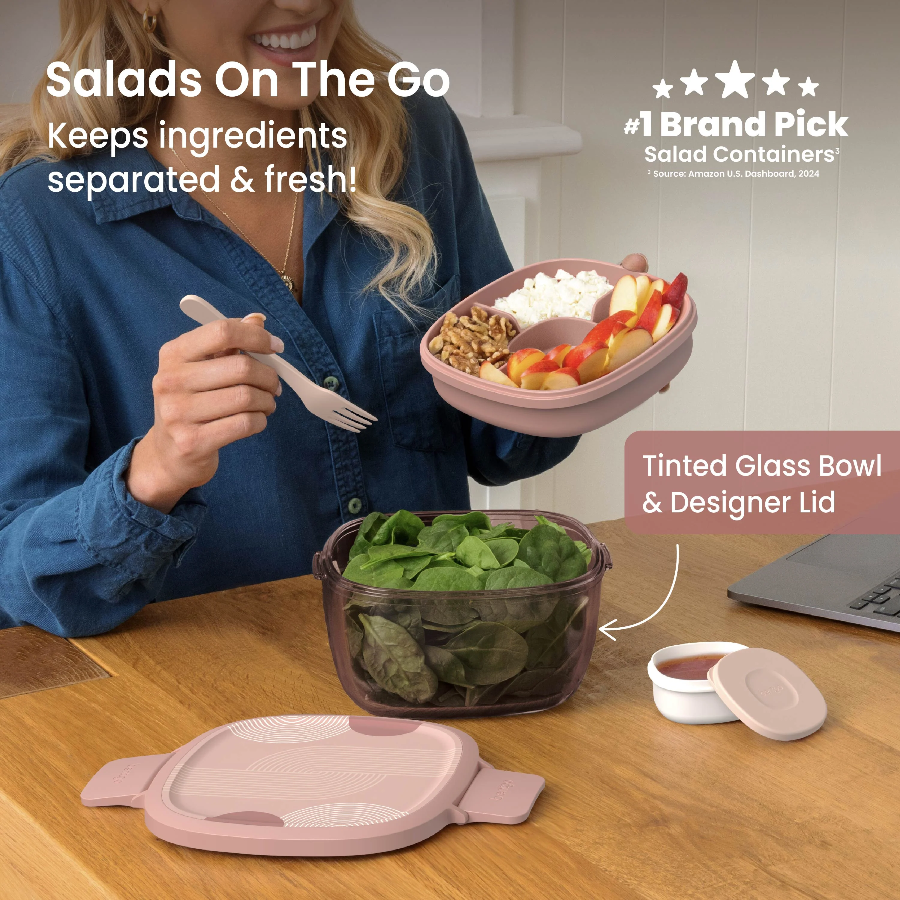 Bentgo Glass Prints All-in-One Salad Container - Image 37